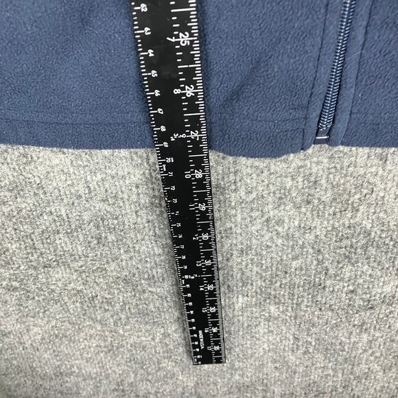 Starter Fleece Jacket Mens Size L Navy Full Zip Mock Neck Warm Casual Outerwear - Picture 2 of 8